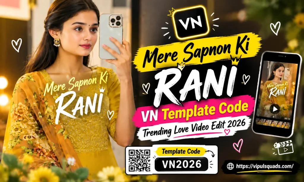 Mere Sapnon Ki Rani VN Template Code Trending Love Video Edit 2026