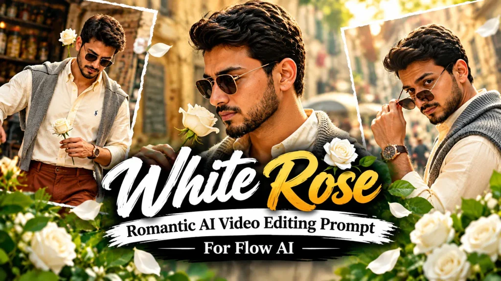 White Rose Romantic AI Video Editing Prompt For Flow AI
